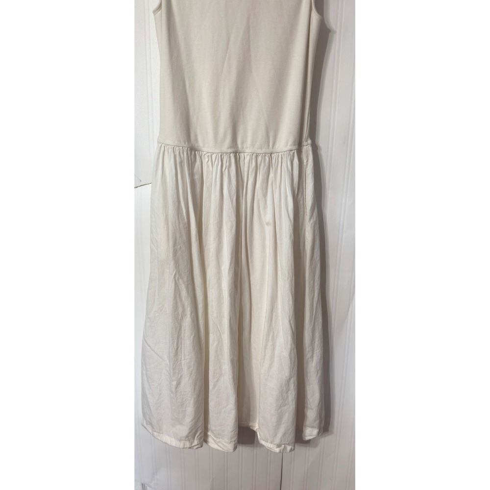 Free People Free-Est Ivory Mixed Media Mock Neck Drop Waist Midi Dress Mens M - Picture 5 of 7